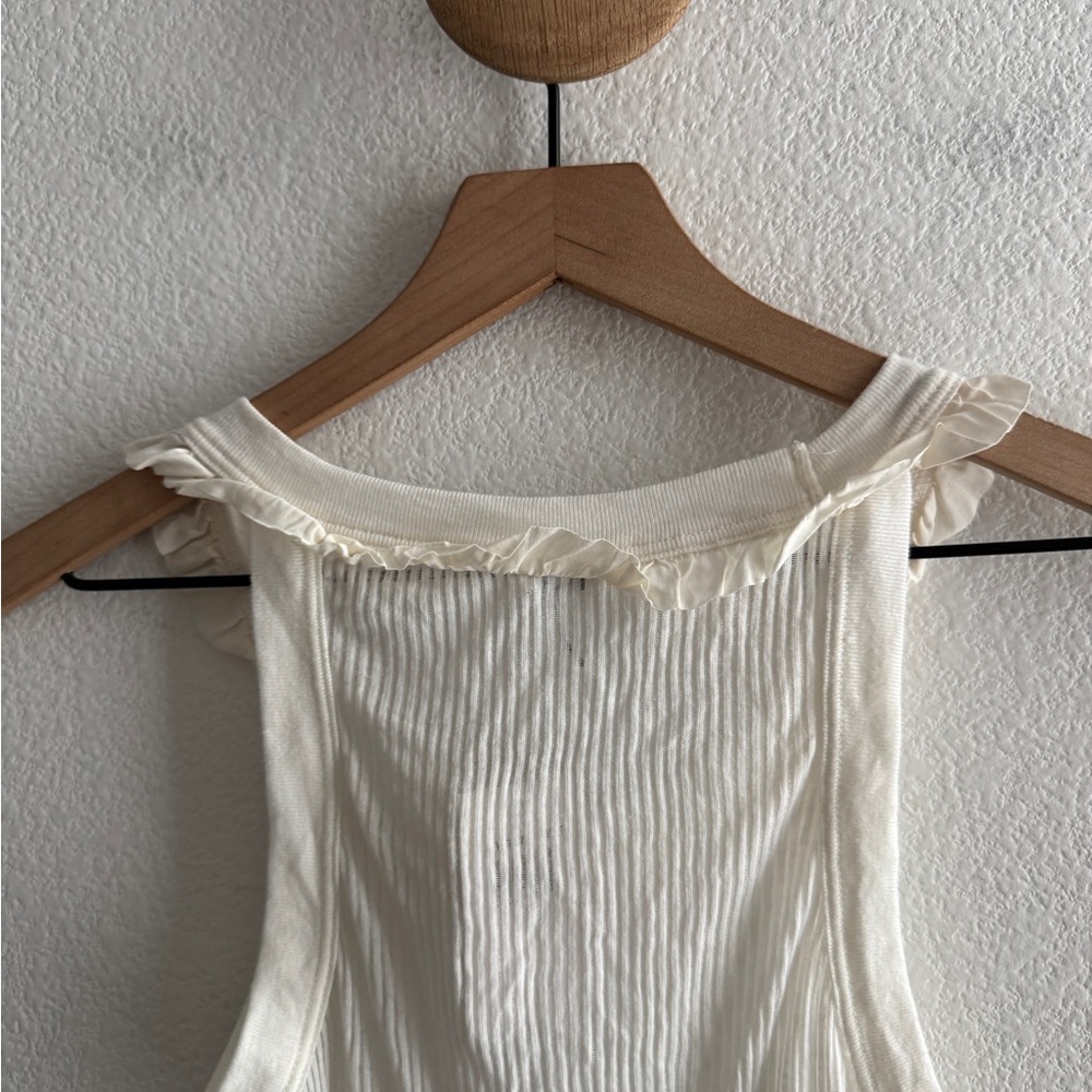 Splended Ribbed Tank with Ruffles NEW NWT - Picture 4 of 10